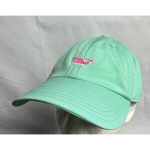 Vineyard Vines Aqua Pink Whale Womens Adjustable Cap Hat Outdoors Summer